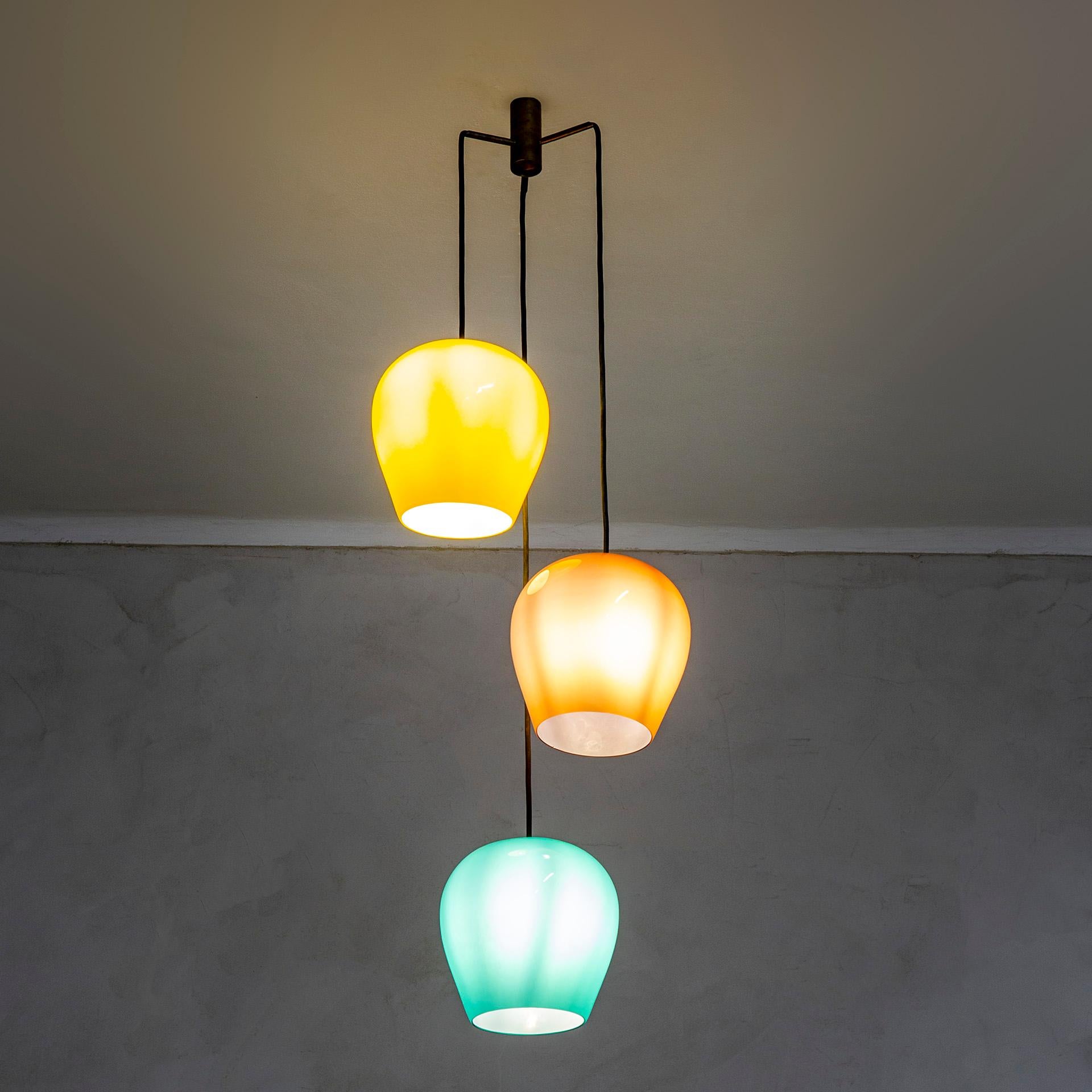 Mid-Century Modern 20e siècle Massimo Vignelli pour Venini Lampe à suspension en vente