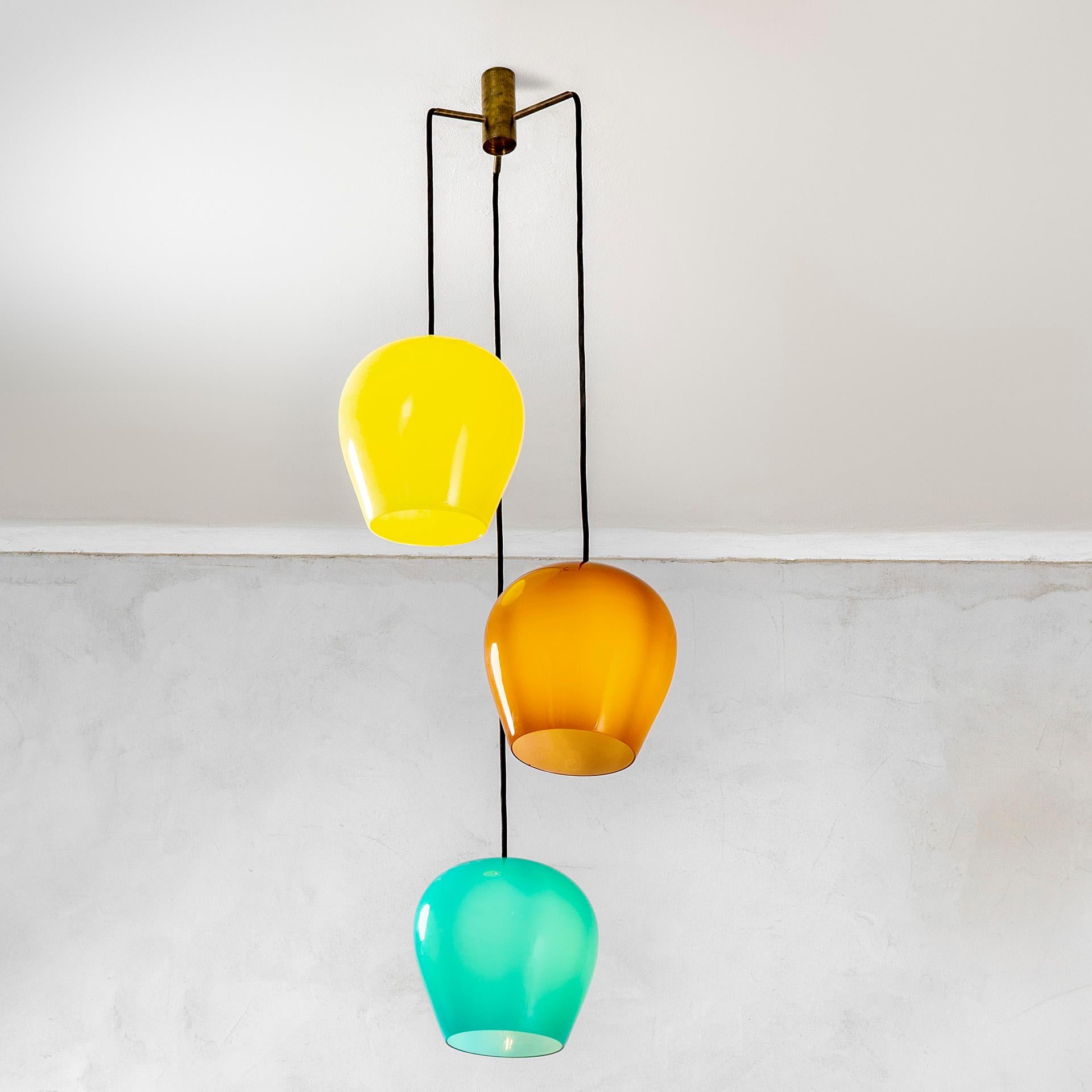 italien 20e siècle Massimo Vignelli pour Venini Lampe à suspension en vente