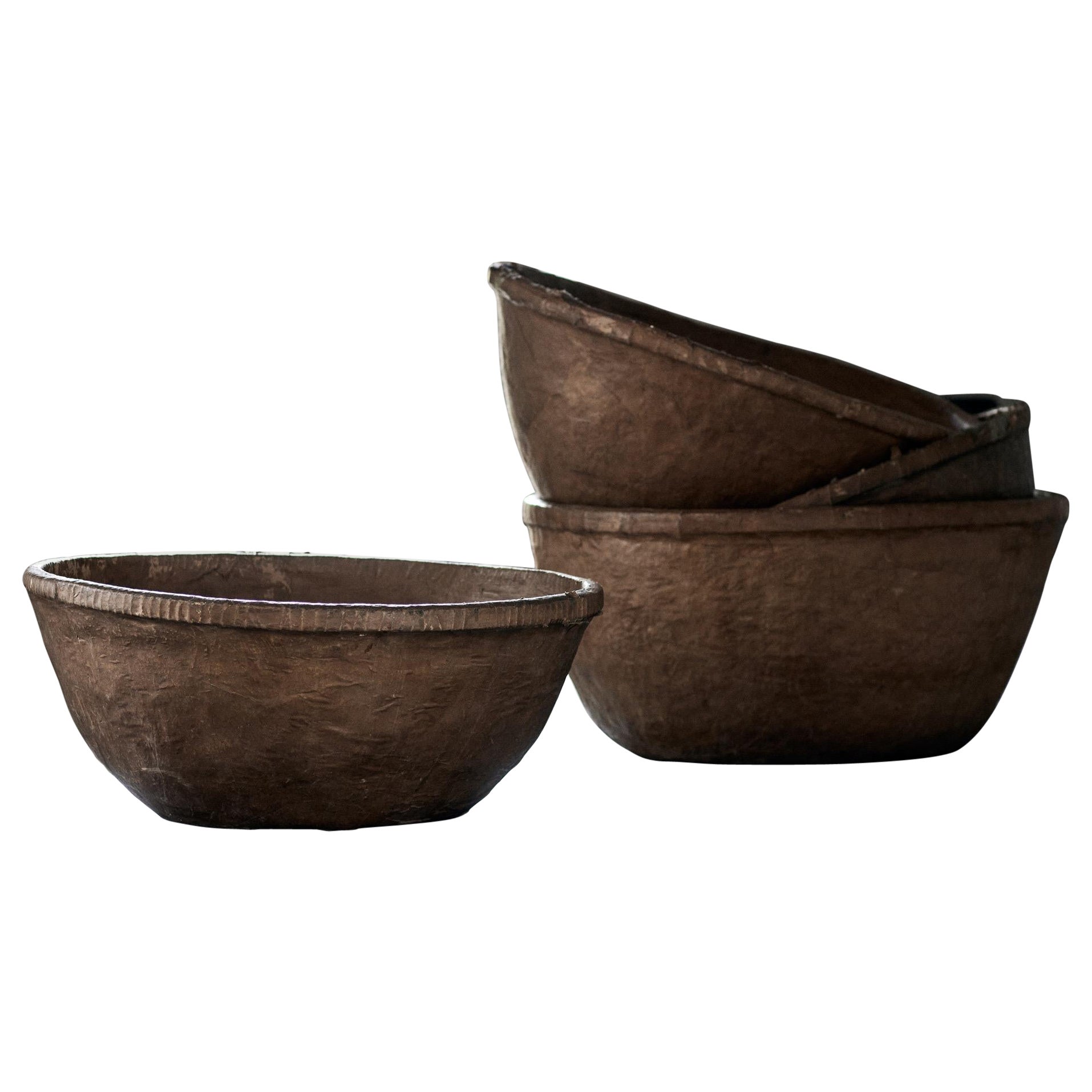 20th Century Asian Extra Large Papier Mache Bowl #01 For Sale
