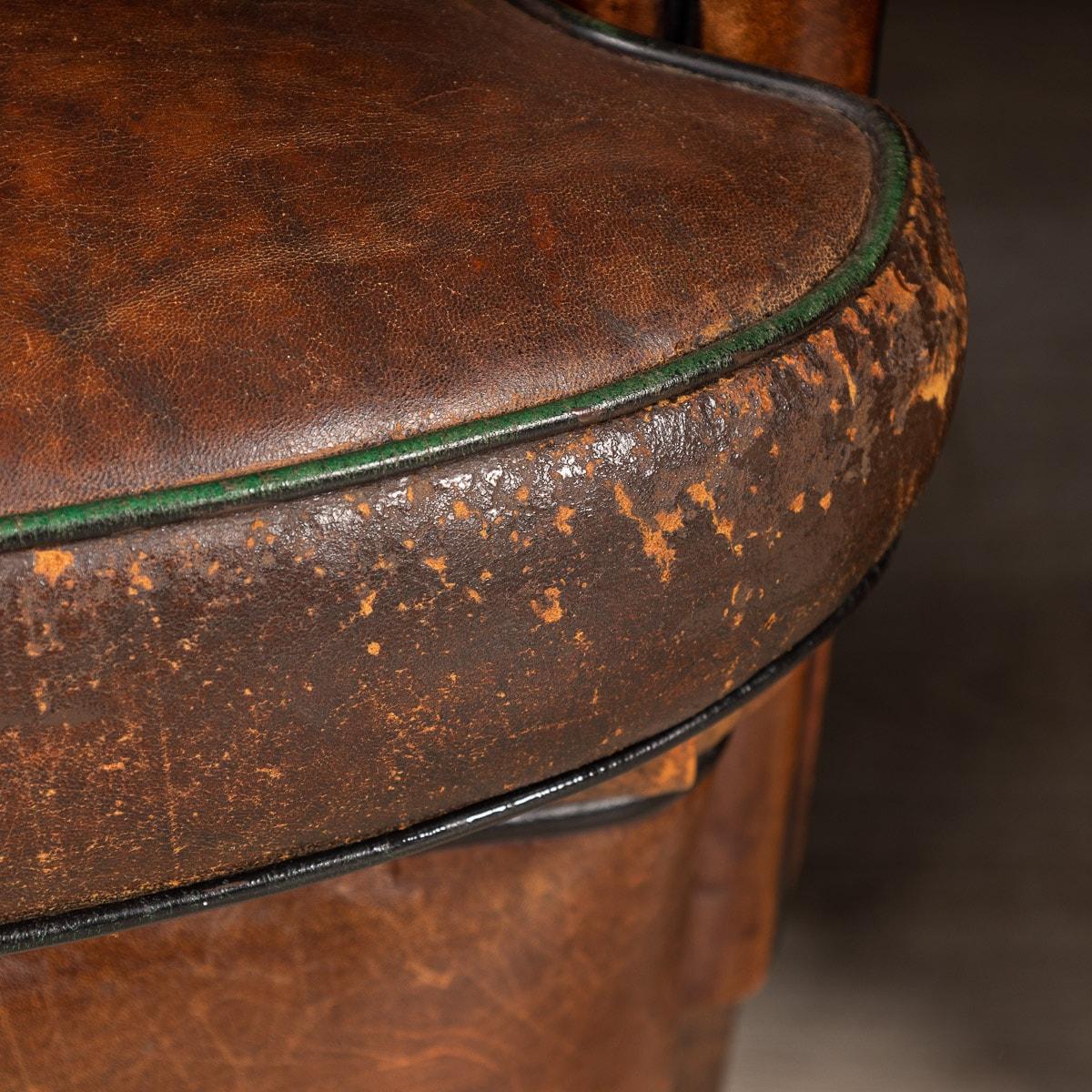 20th Century Matched Pair of Sheepskin Leather Tub Chairs, Holland 9