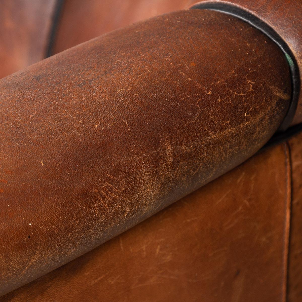 20th Century Matched Pair of Sheepskin Leather Tub Chairs, Holland 16