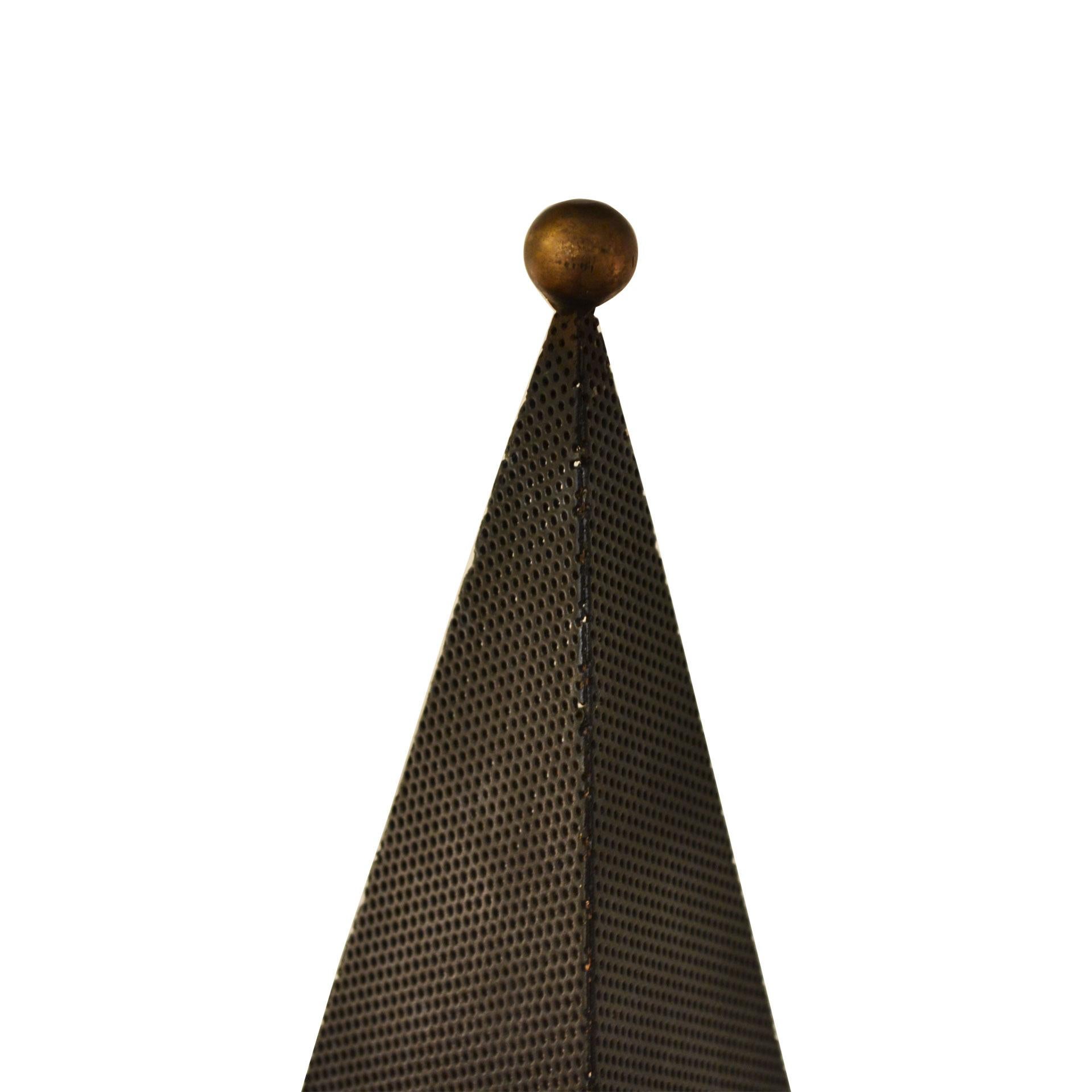 20th Century Mathieu Matégot Table Lamp Model Baghdad in Perforated Steel In Good Condition In Turin, Turin