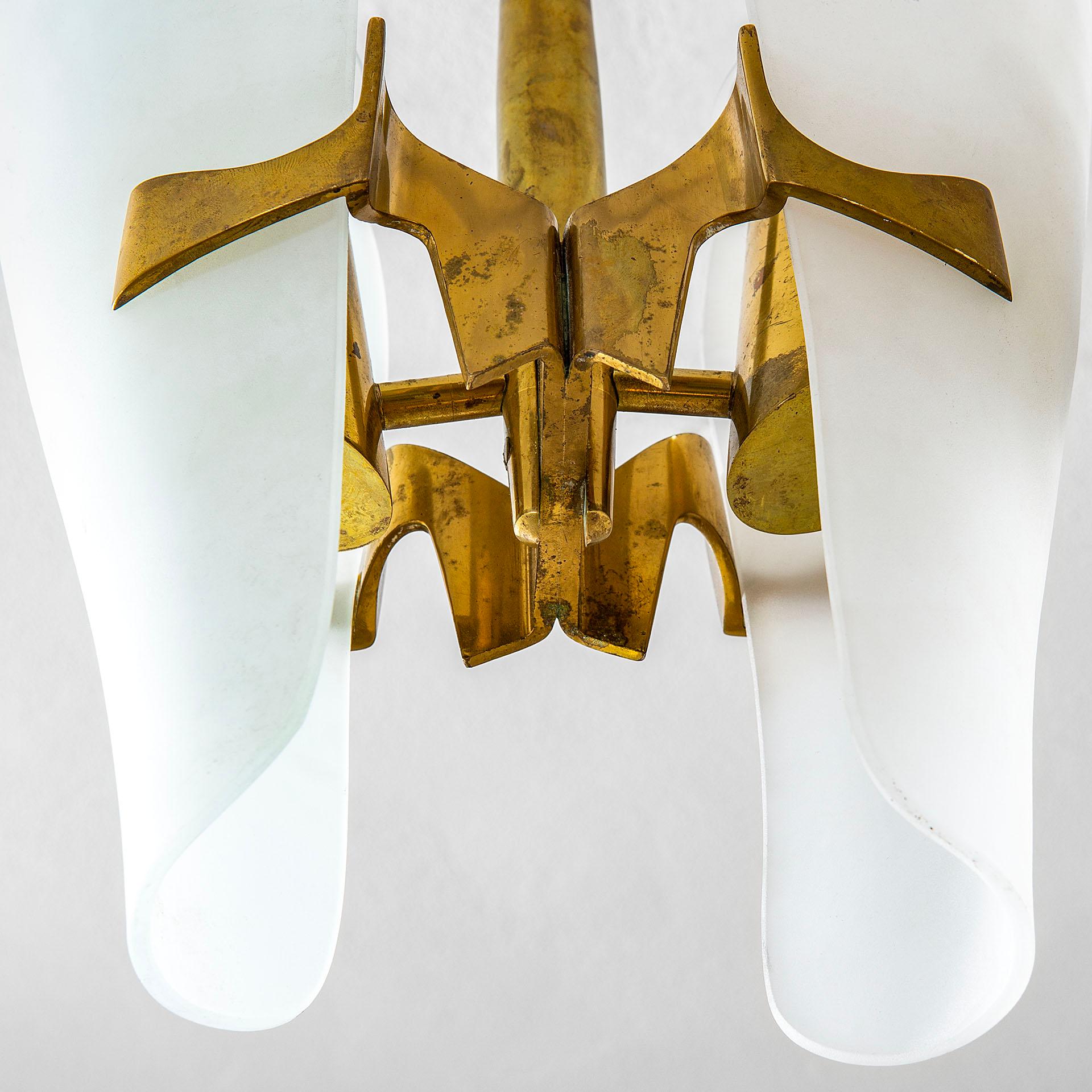 20th Century Max Ingrand Chandelier in Brass and Crystal for Fontana Arte, 1960s In Good Condition For Sale In Turin, Turin