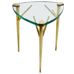 20th Century Max Ingrand Coffee Table for Fontana Arte Brass and Ground Glass