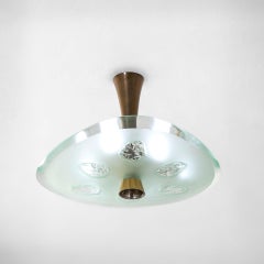 20th Century Max Ingrand Fontana Arte Chandelier Mod 1748 Brass & Glass 50s