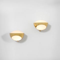 20th Century Max Ingrand for Fontana Arte Pair of Wall Lamps Model 1963, 1960s
