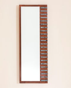 20. Jahrhundert, Max Ingrand für Fontana Arte Spiegel aus Holz und Kristall