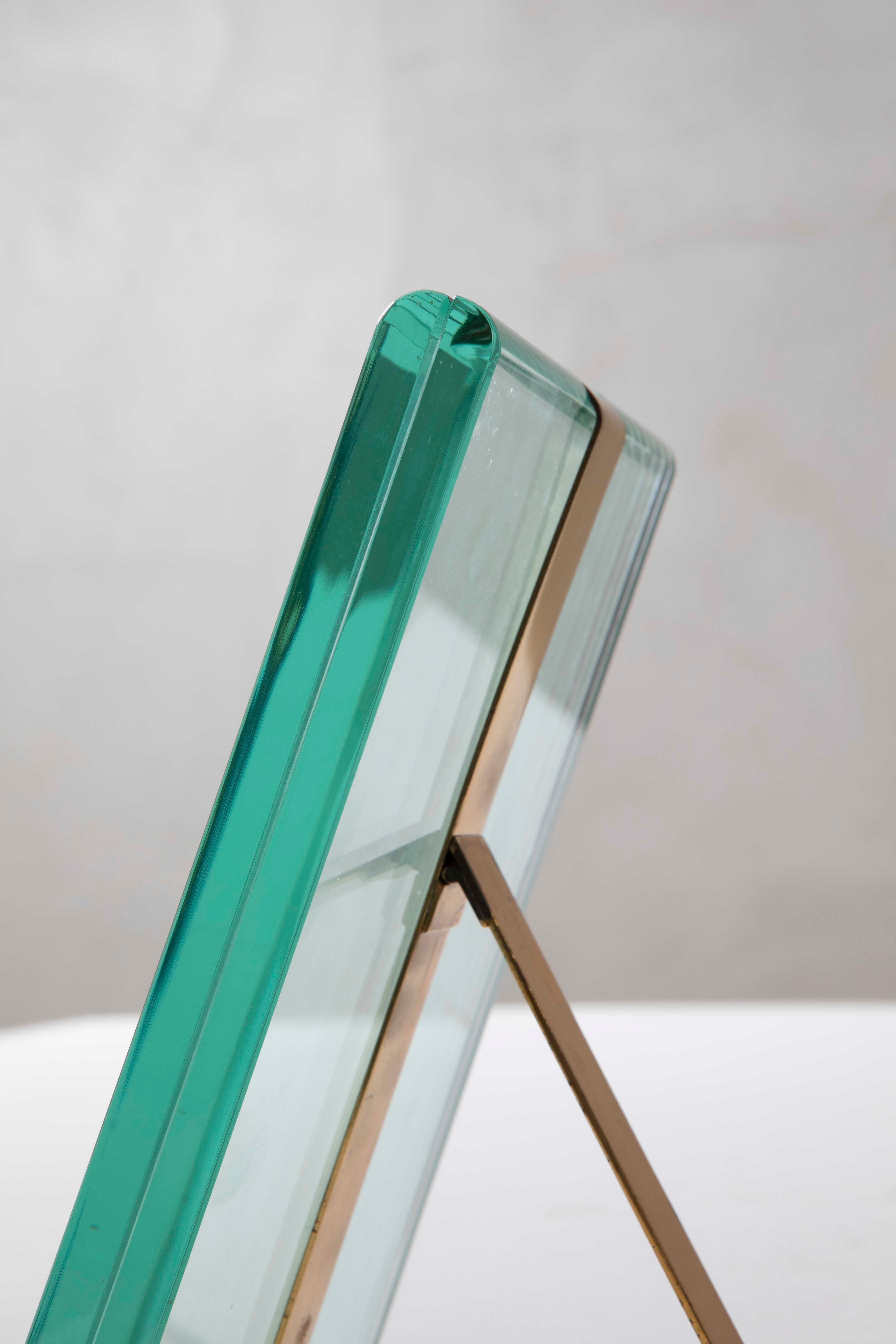 20e siècle Cadre Max Ingrand pour Fontana Arte Mod 1371 Verre et laiton en vente 6