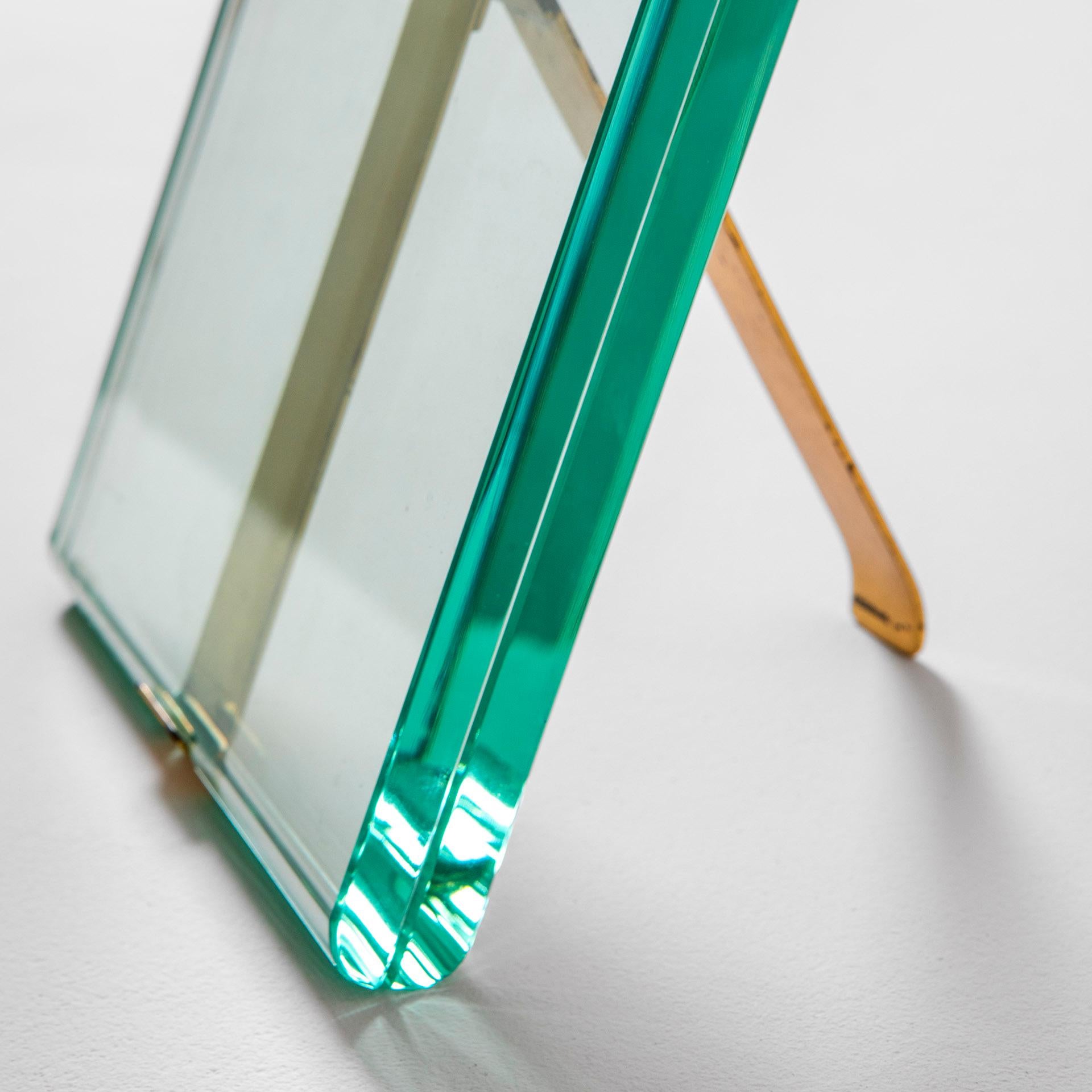 Mid-20th Century 20th Century Max Ingrand Picture Frame for Fontana Arte Mod 1371 Glass and Brass For Sale