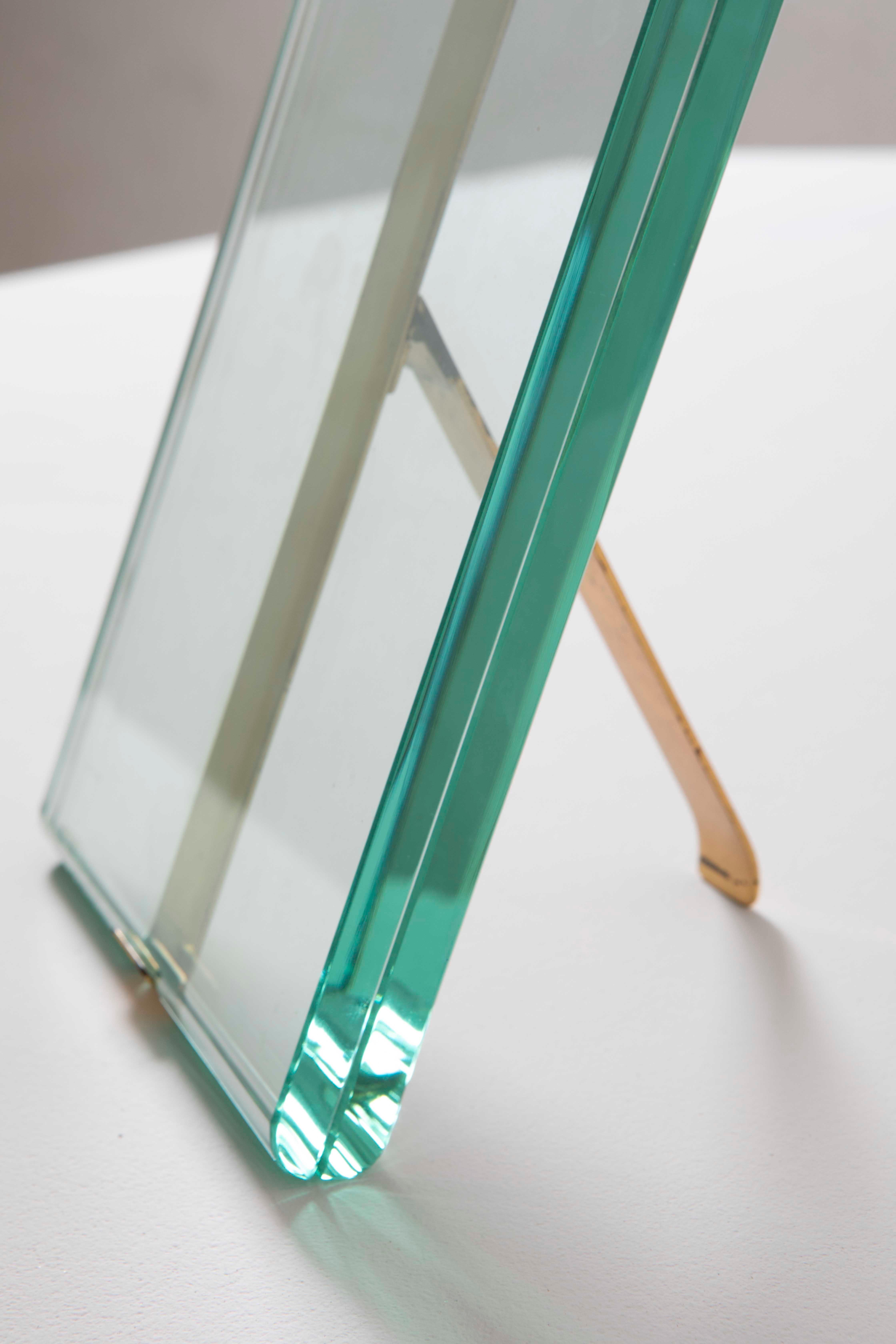 20e siècle Cadre Max Ingrand pour Fontana Arte Mod 1371 Verre et laiton en vente 2