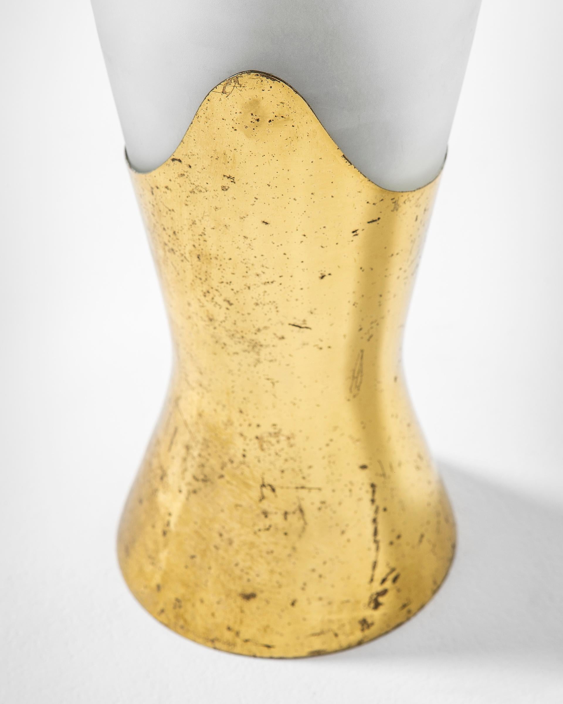Italian 20th Century Max Ingrand Vase for Fontana Arte in Brass and Glass '50s For Sale