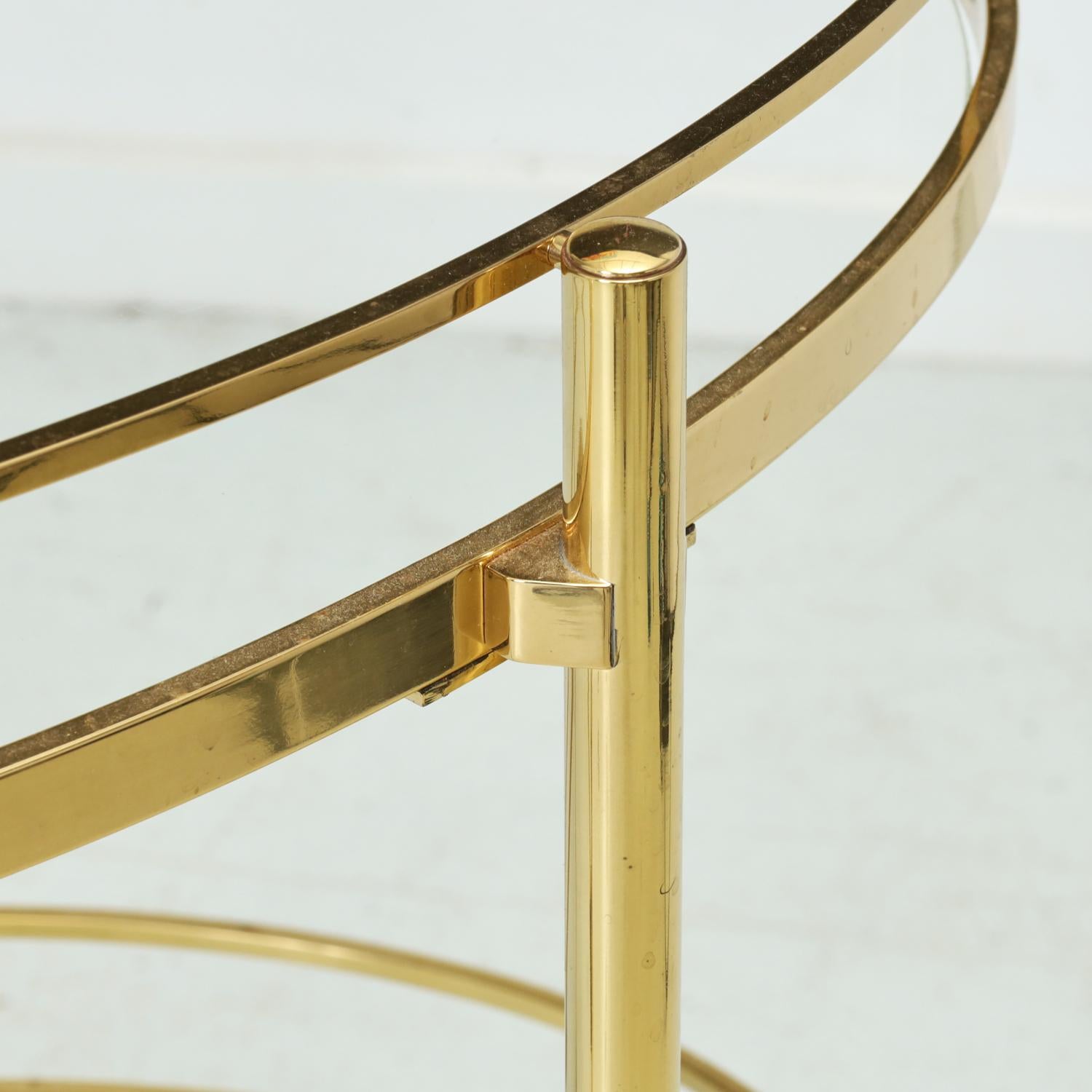 Mid-Century Modern 20th Century Maxwell Phillips Solid Brass Serving Cart