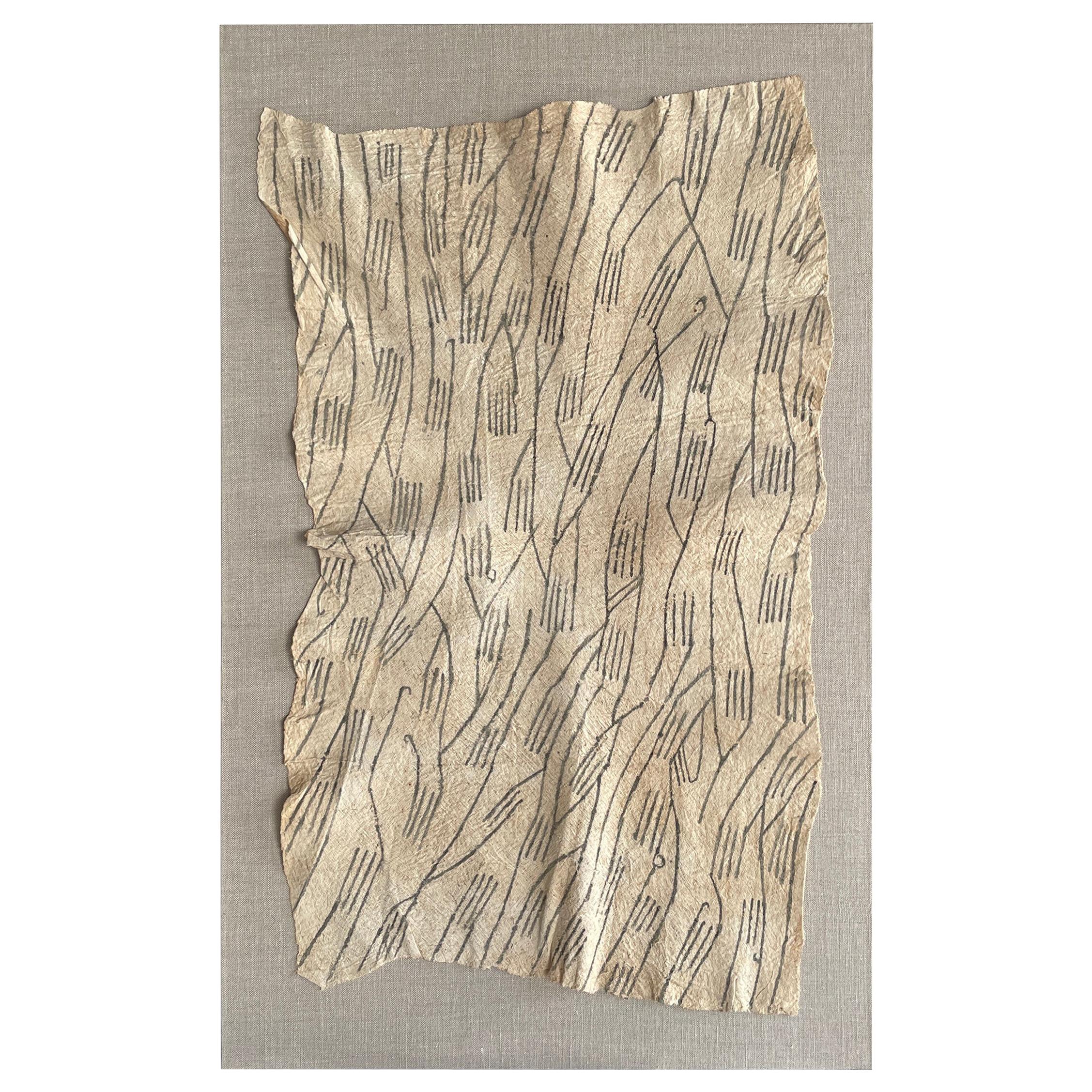 20th Century Mbuti Pygmy Barkcloth Textile