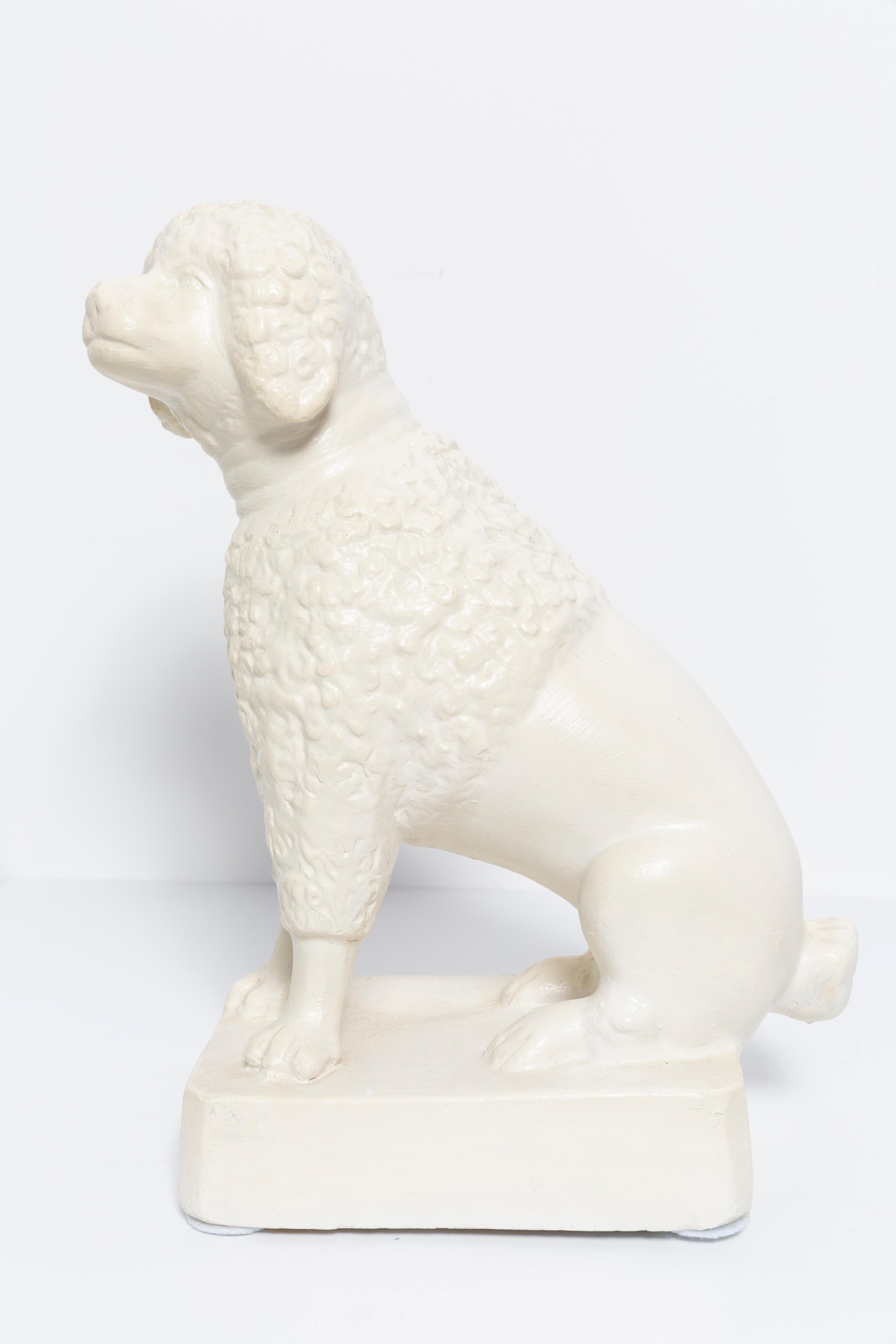 20th Century Medium White Poodle Dog Sculpture, Italy, 1960s 4