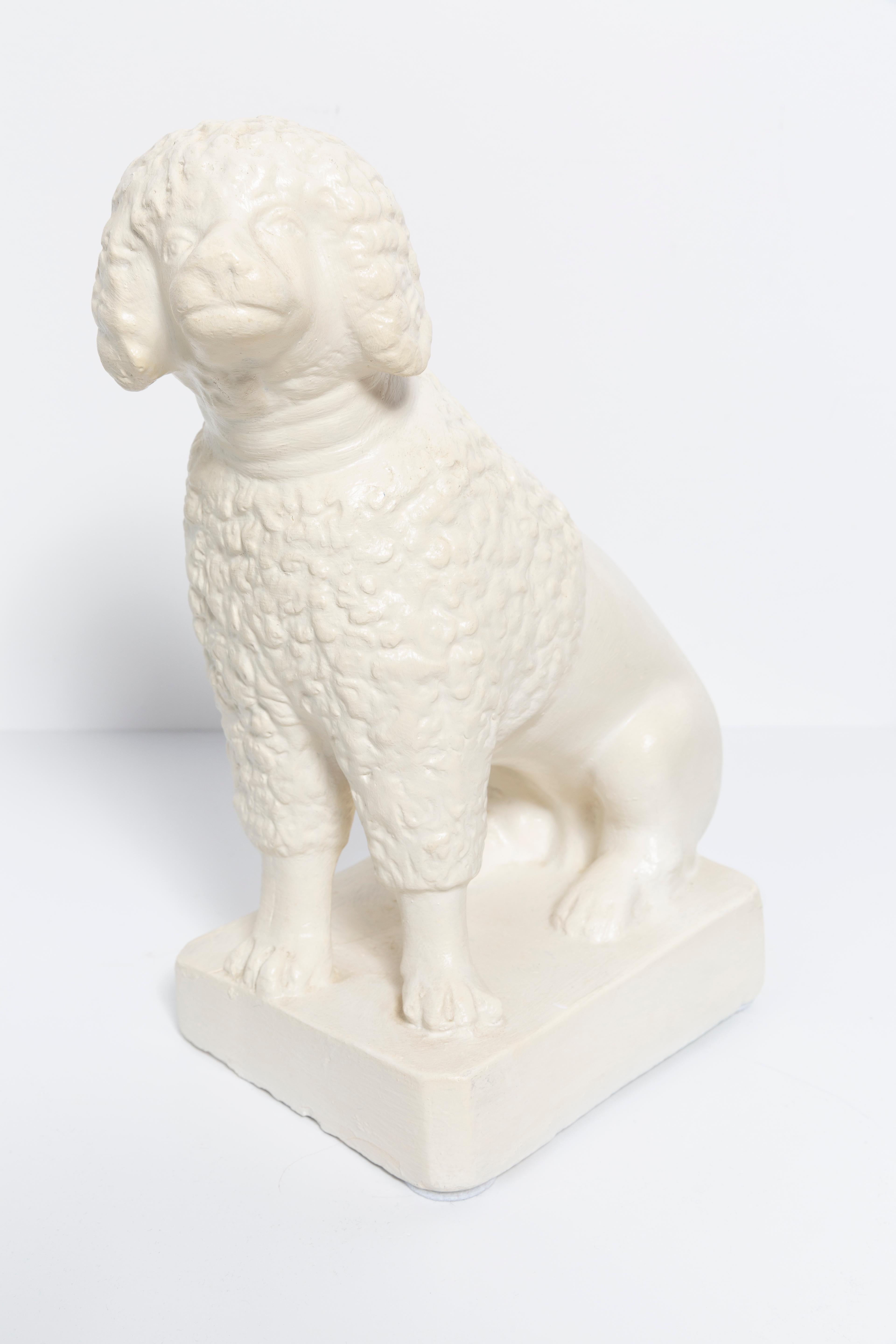 20th Century Medium White Poodle Dog Sculpture, Italy, 1960s 5