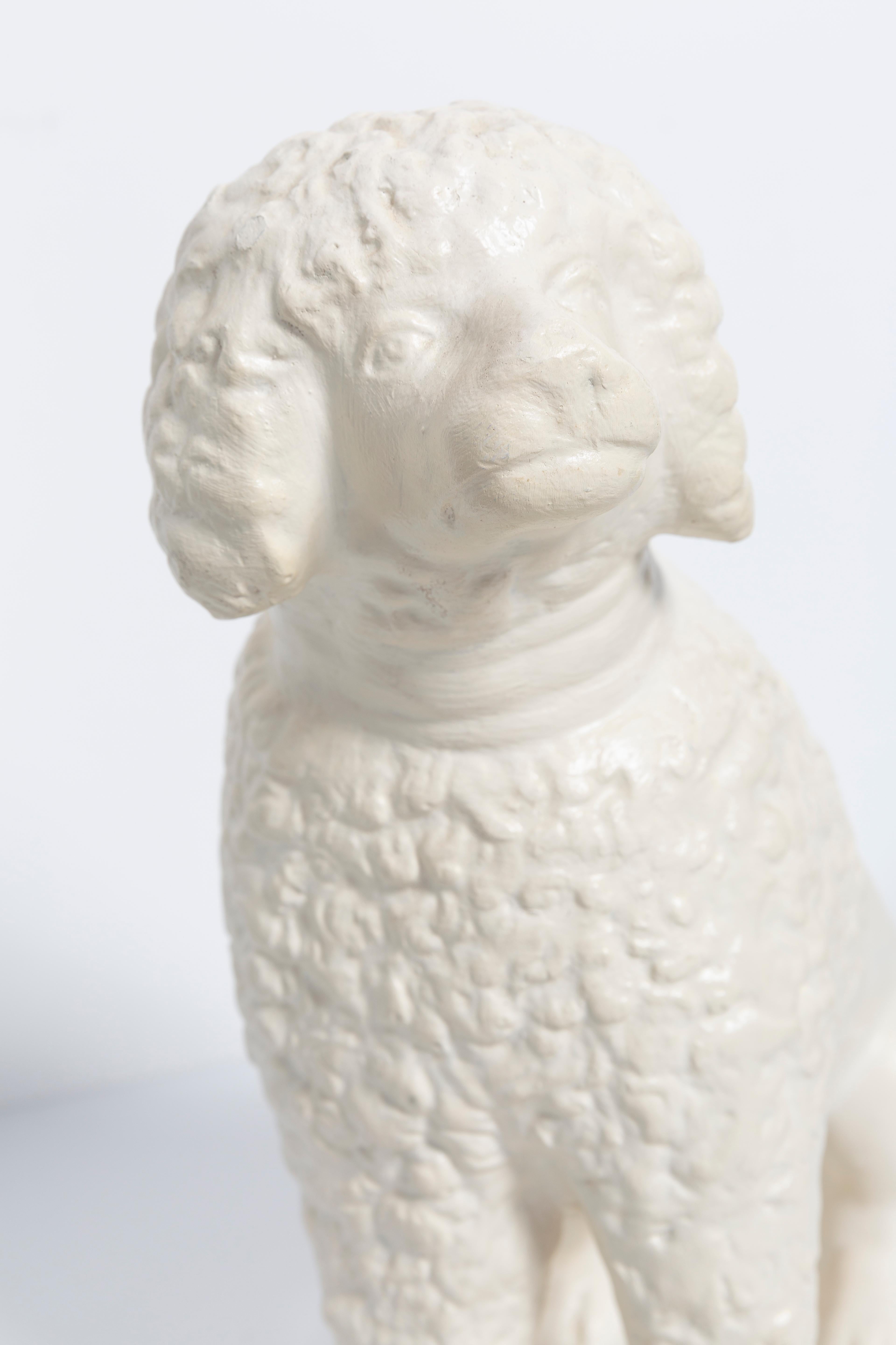 20th Century Medium White Poodle Dog Sculpture, Italy, 1960s 6