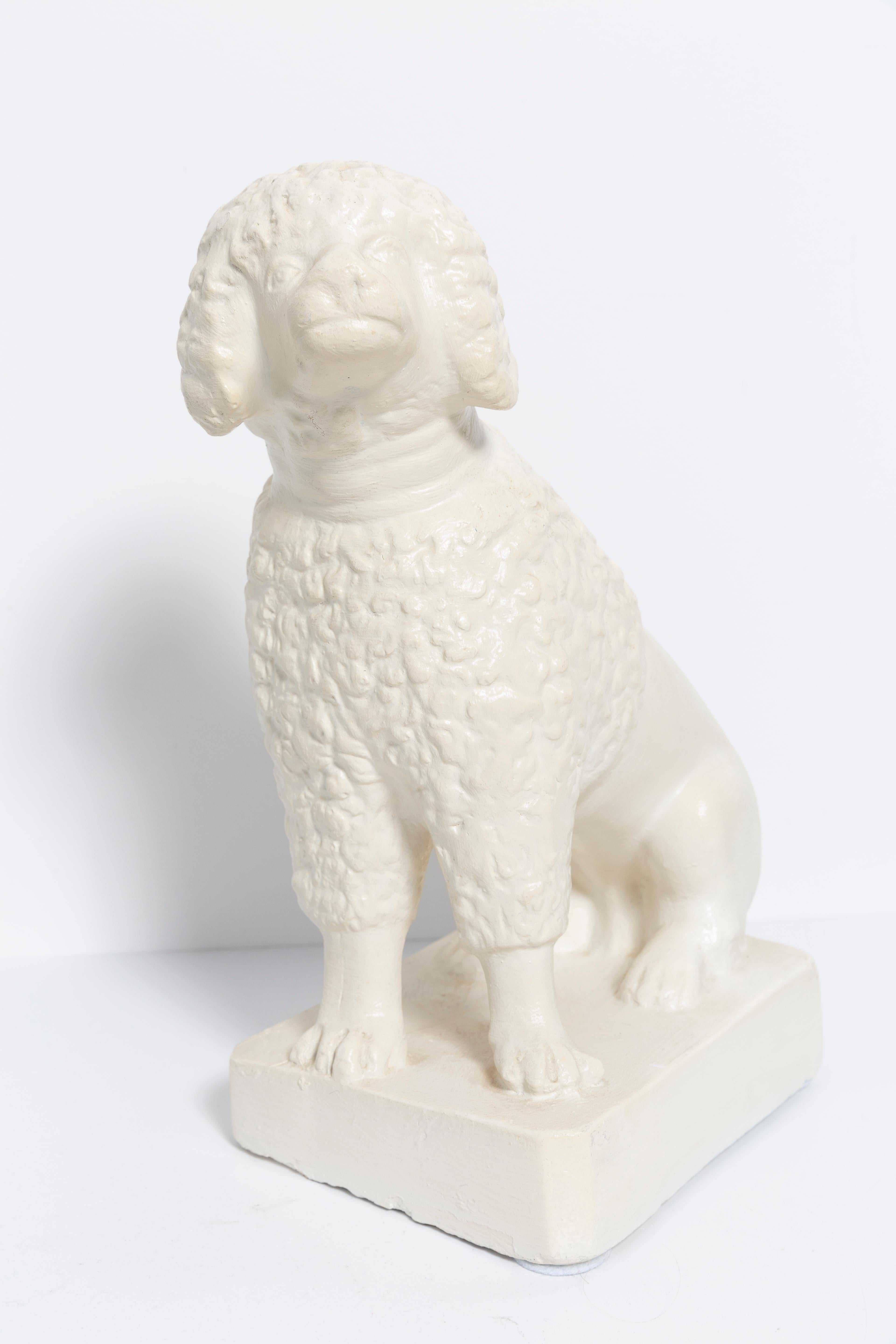 Mid-Century Modern 20th Century Medium White Poodle Dog Sculpture, Italy, 1960s