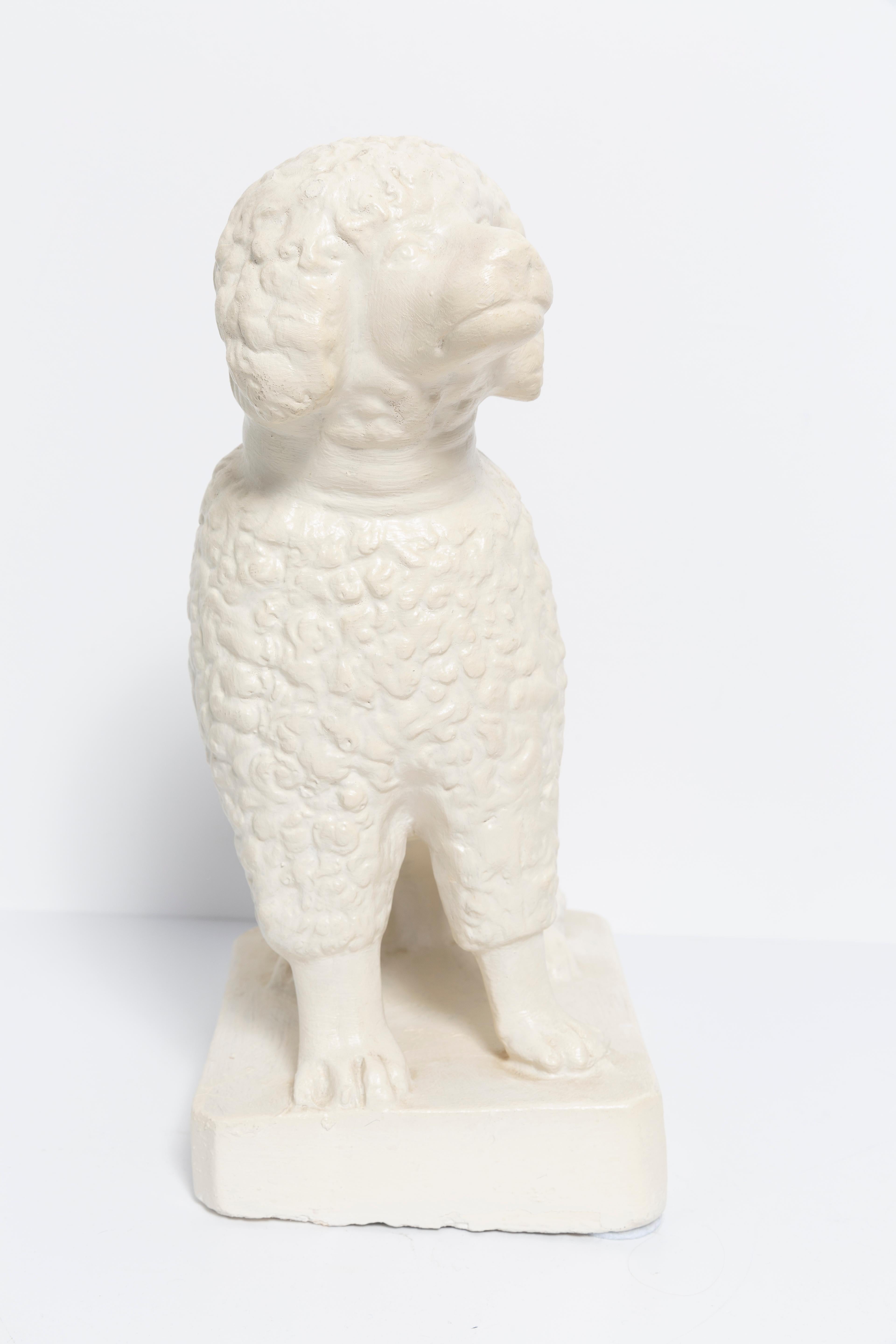 Italian 20th Century Medium White Poodle Dog Sculpture, Italy, 1960s