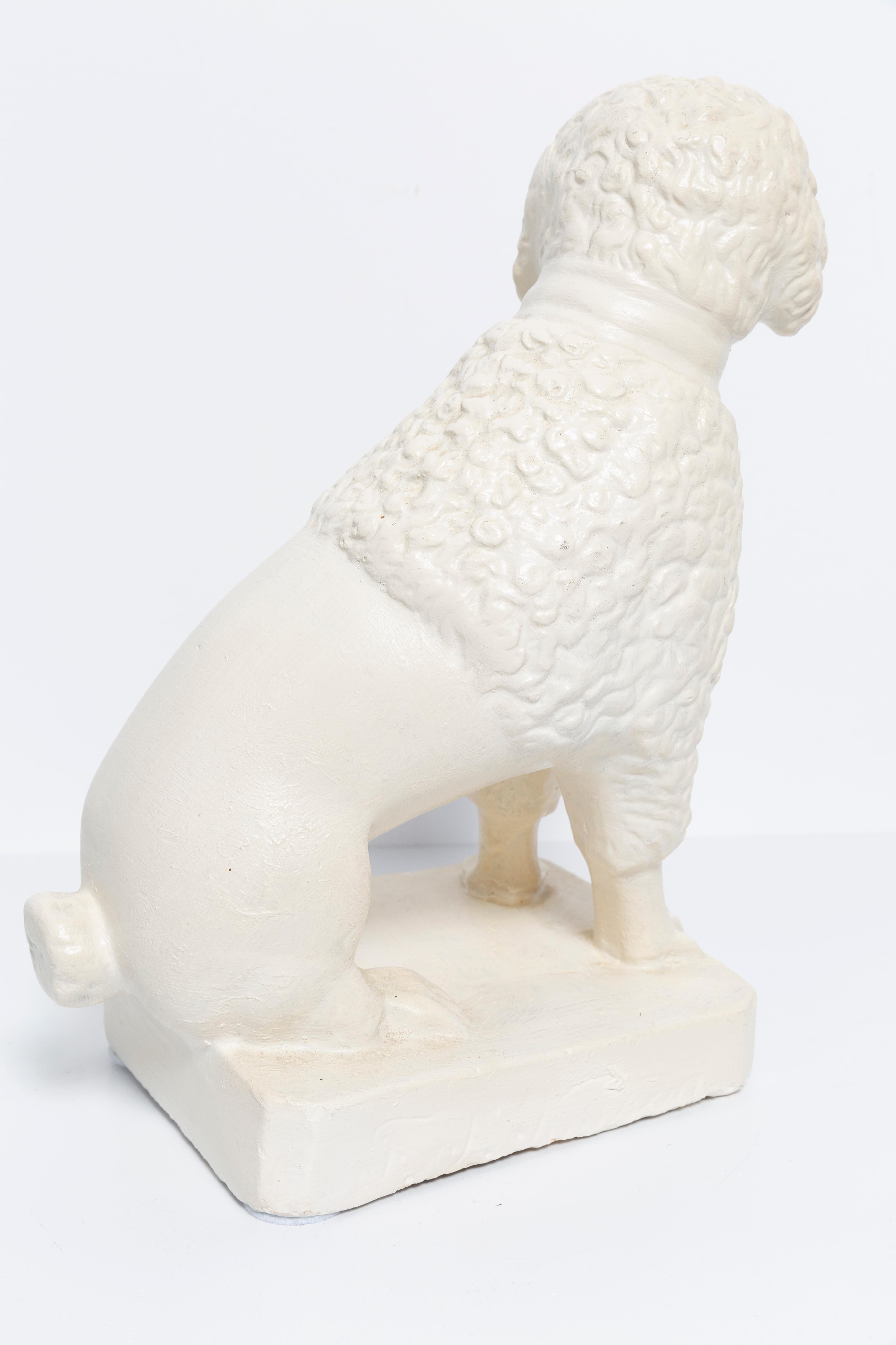 Ceramic 20th Century Medium White Poodle Dog Sculpture, Italy, 1960s