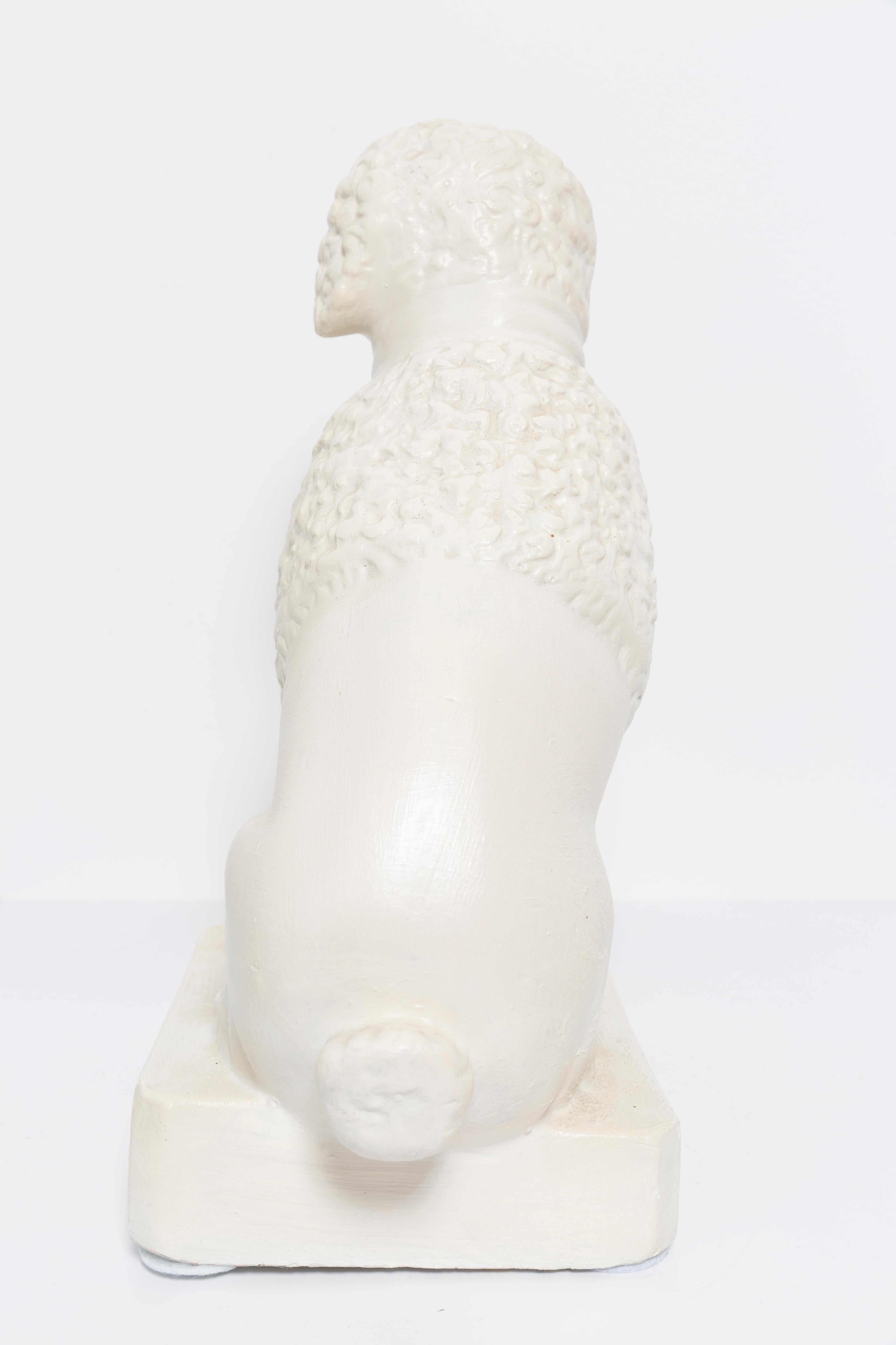 20th Century Medium White Poodle Dog Sculpture, Italy, 1960s 2