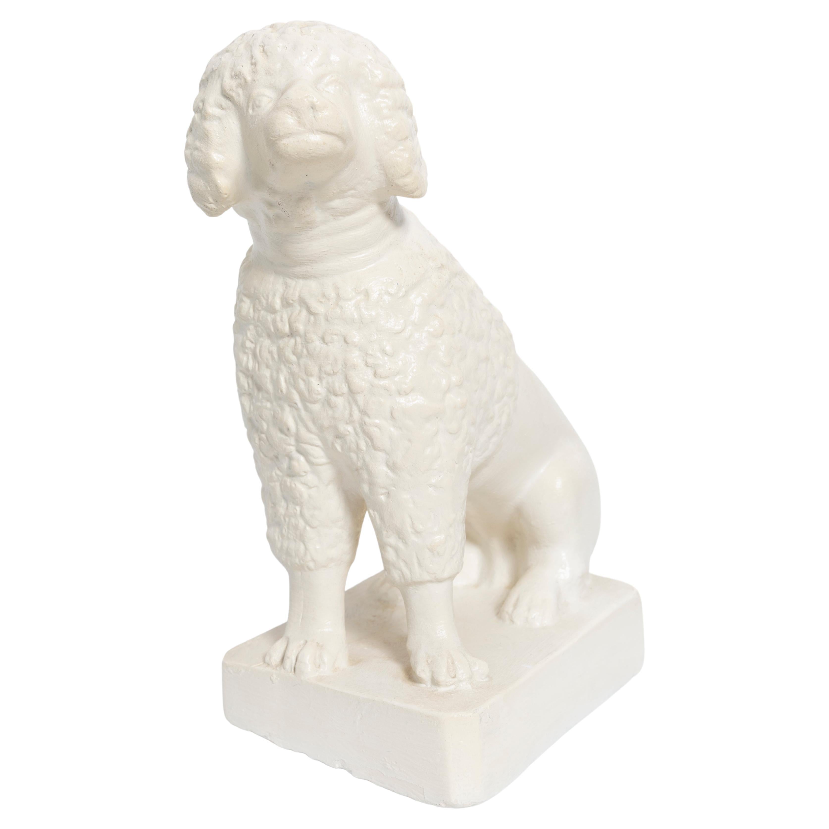 20th Century Medium White Poodle Dog Sculpture, Italy, 1960s