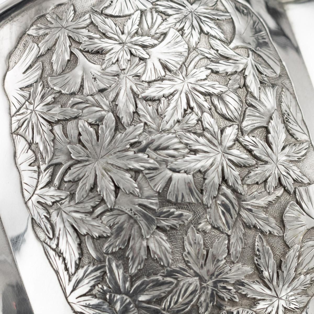 20th Century Meiji Japanese Solid Silver Butterfly Bowl, circa 1900 5