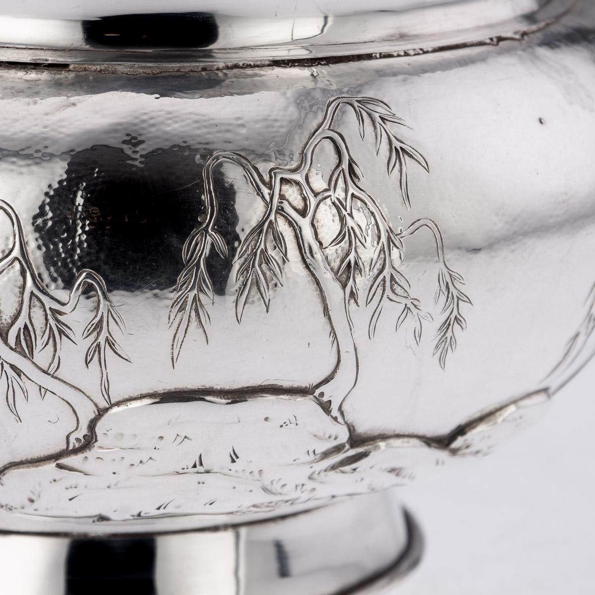 20th Century Meiji Japanese Solid Silver Fuji Mountain Bowl, c.1900 For Sale 7