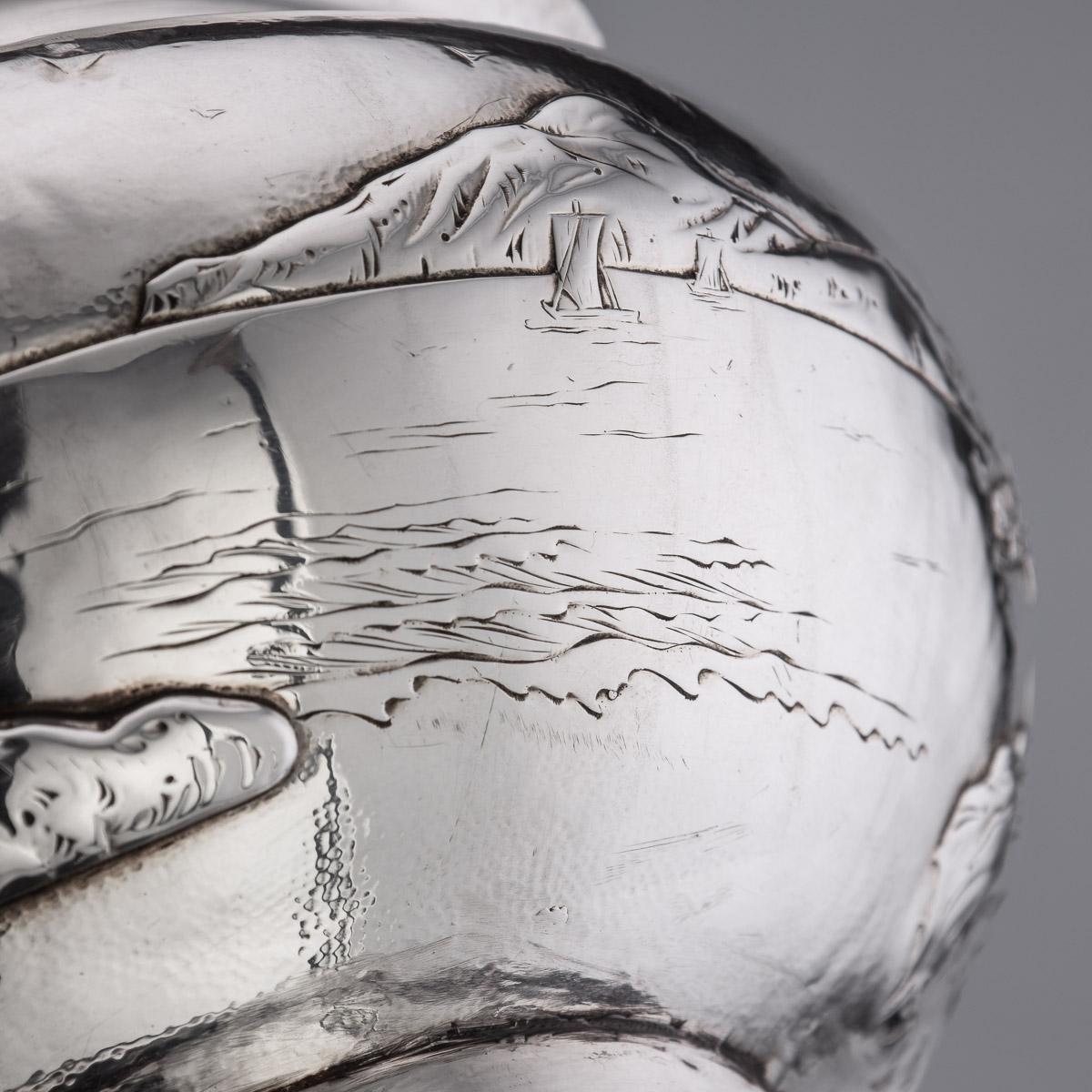 20th Century Meiji Japanese Solid Silver Fuji Mountain Bowl, c.1900 For Sale 10