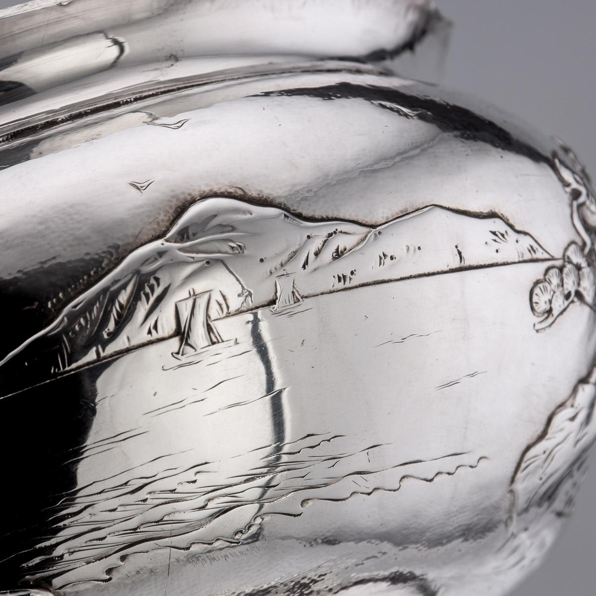 Bol de montagne Fuji en argent massif japonais de style Meiji du 20ème siècle, vers 1900 en vente 9