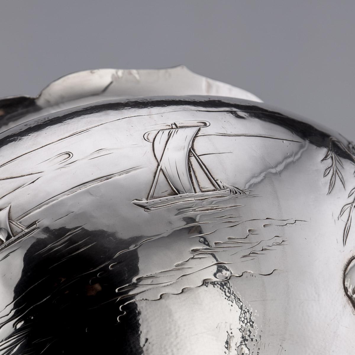 Bol de montagne Fuji en argent massif japonais de style Meiji du 20ème siècle, vers 1900 en vente 3