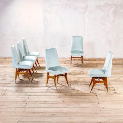 20th Century, Melchiorre Bega Set of Six Chairs 50s