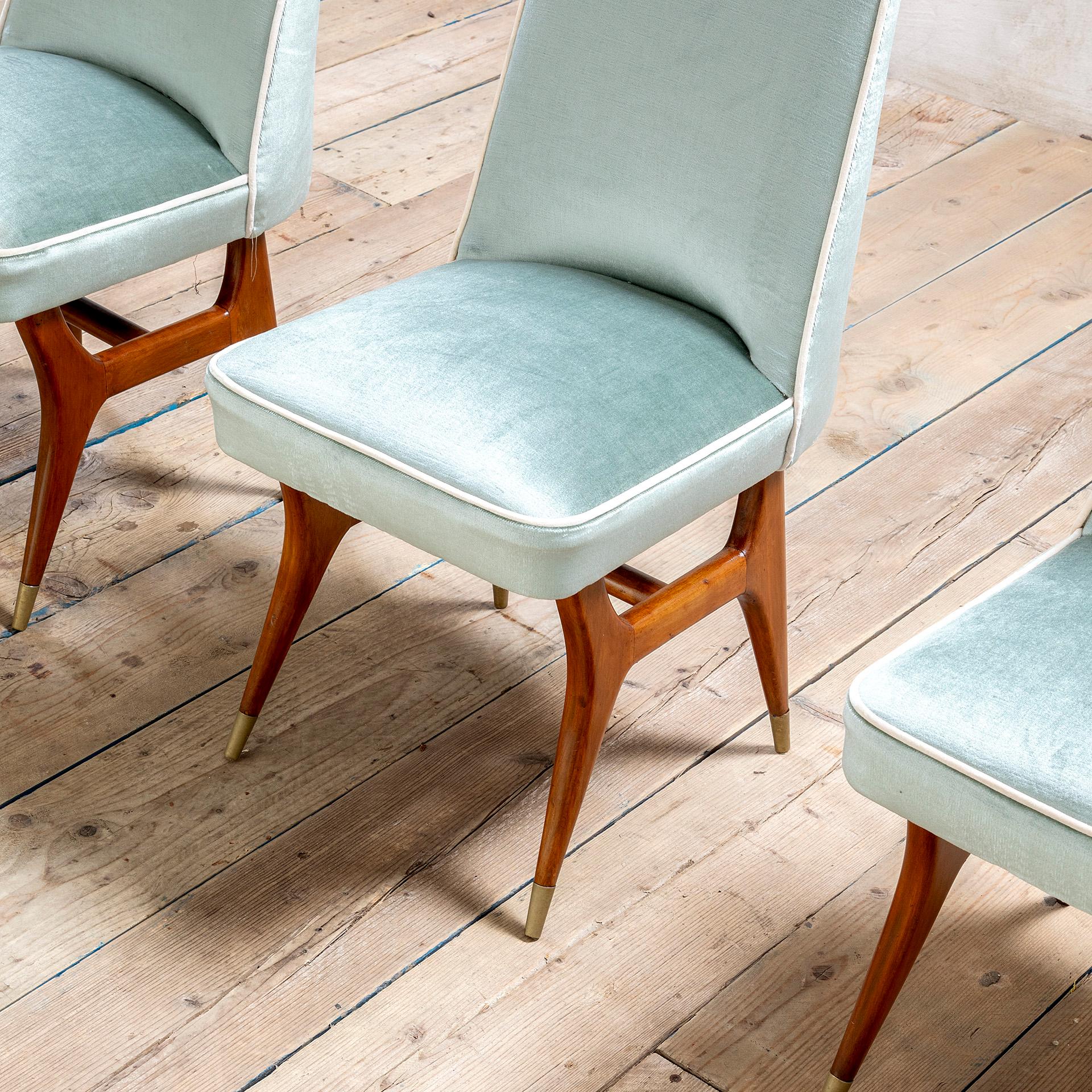 Mid-Century Modern 20e siècle, Melchiorre Bega Ensemble de six chaises 50s en vente