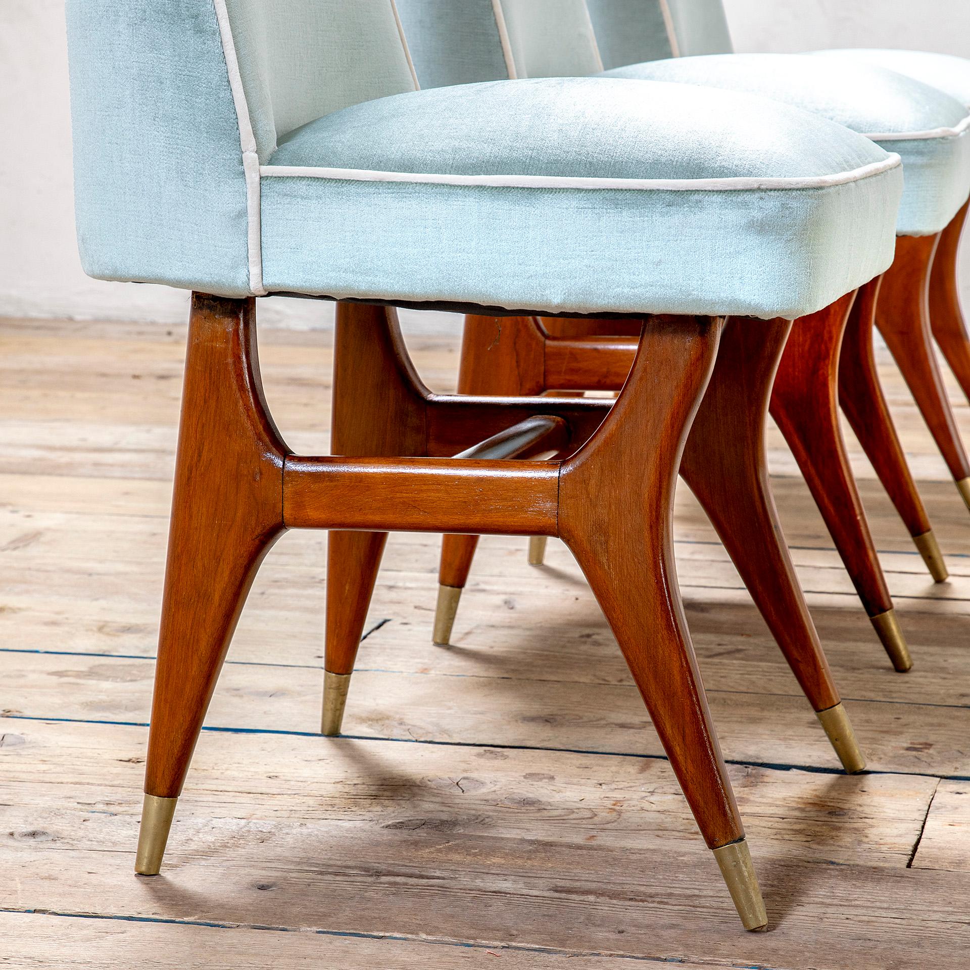 Italian 20e siècle, Melchiorre Bega Ensemble de six chaises 50s en vente