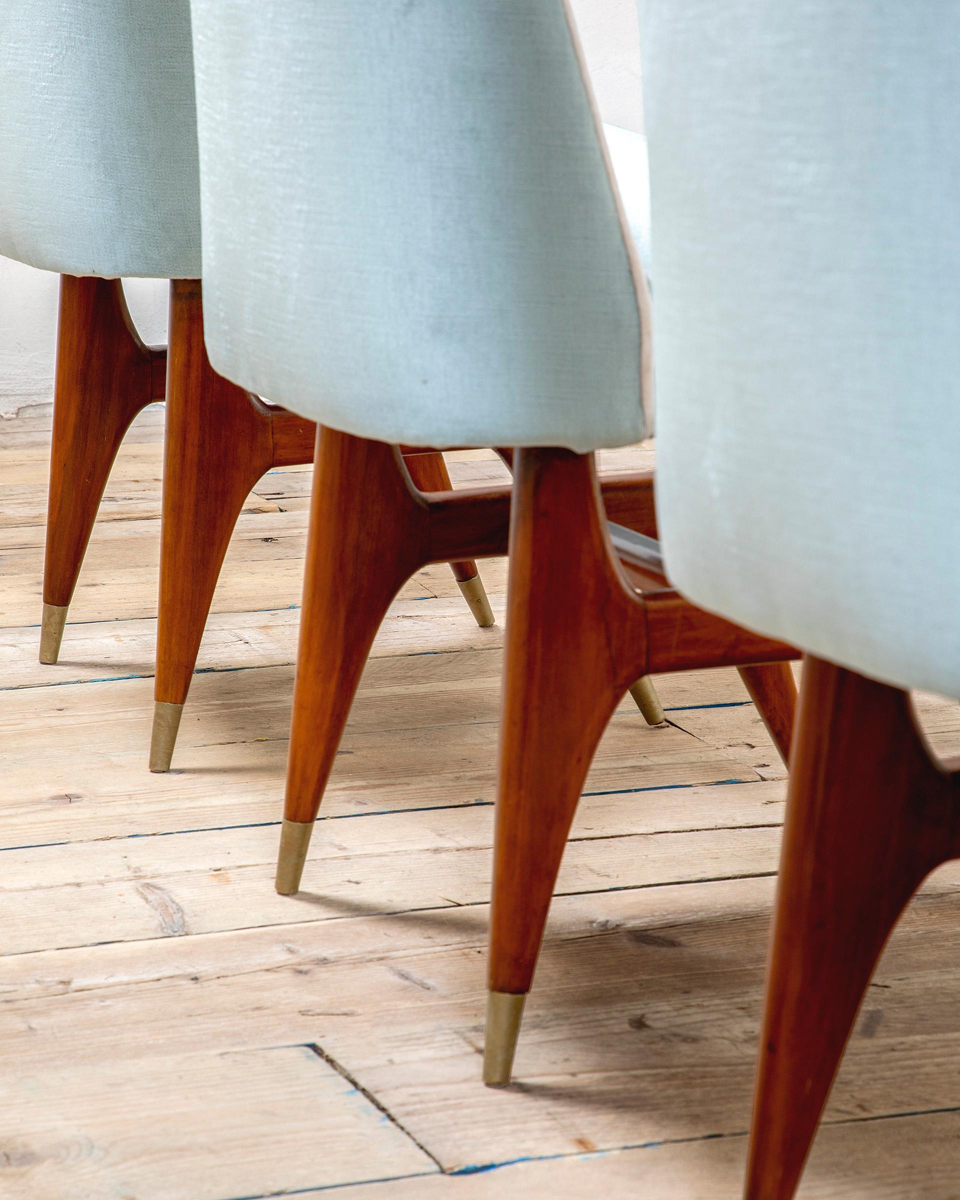Mid-20th Century 20e siècle, Melchiorre Bega Ensemble de six chaises 50s en vente