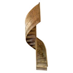 20th Century Melise Pine Wooden Spiral Staircase