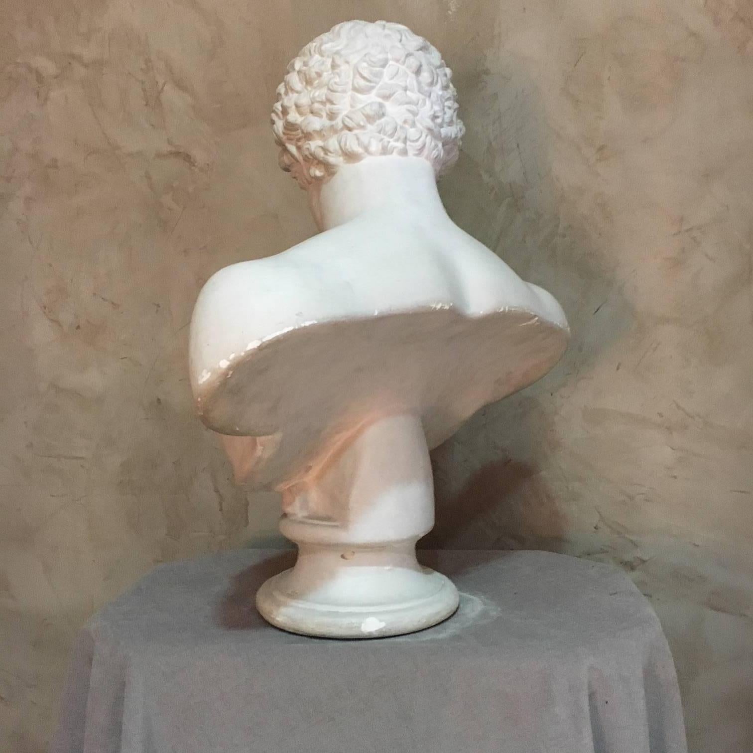 Mid-19th Century 20th Century Men Plaster Bust Apollo, 1940s