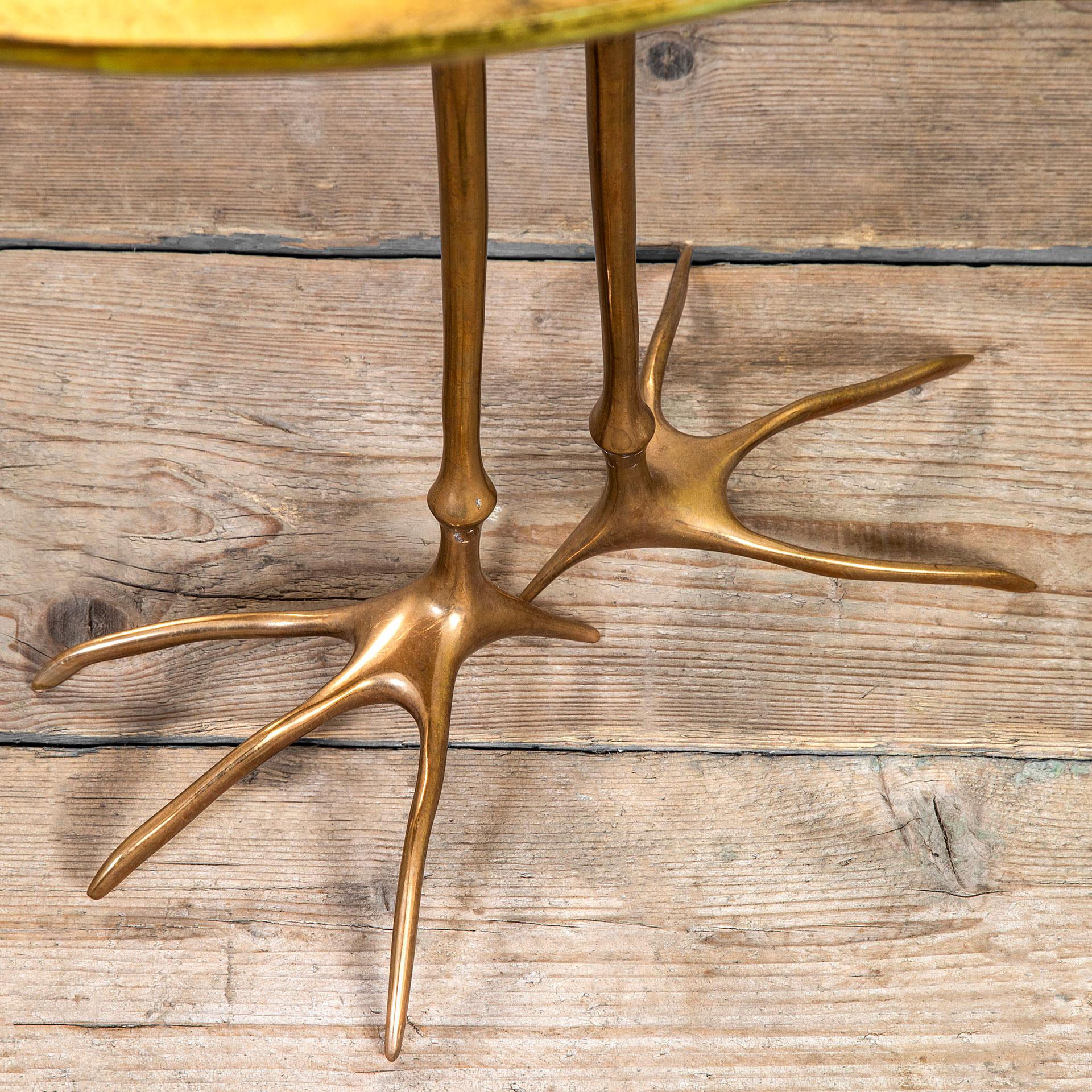 20th Century Meret Oppenheim Traccia Side Table by Simon Gavina Golden '70s In Good Condition For Sale In Turin, Turin