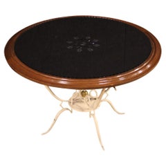 20th Century Metal And Glass French Design Round Coffee Table, 1960
