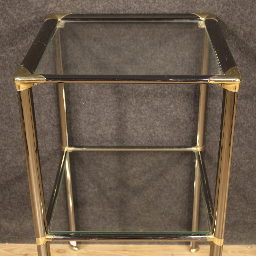 20th Century Metal and Glass Italian Design Side Table, 1980 For Sale 7