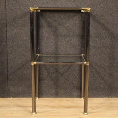 Table d'appoint en métal et verre du 20e siècle, design italien, 1980