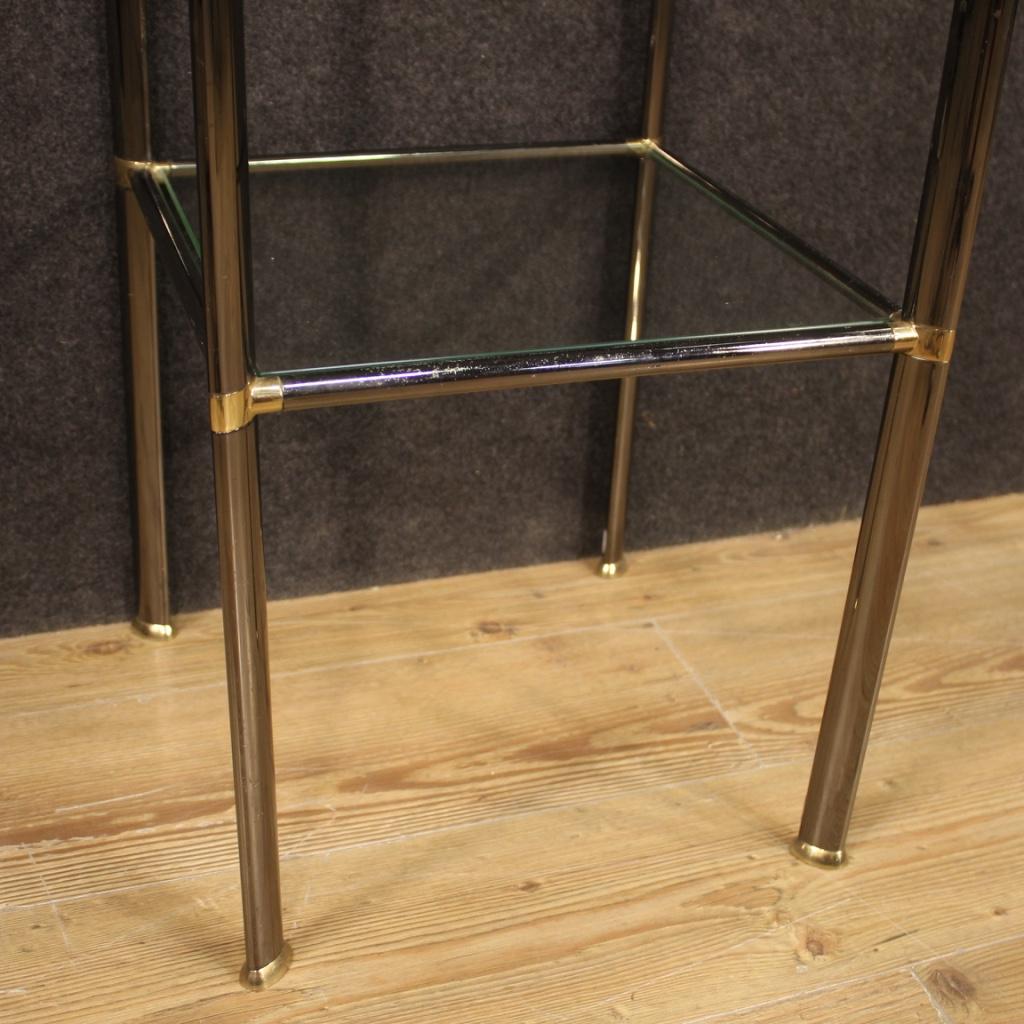 20th Century Metal and Glass Italian Design Side Table, 1980 For Sale 3