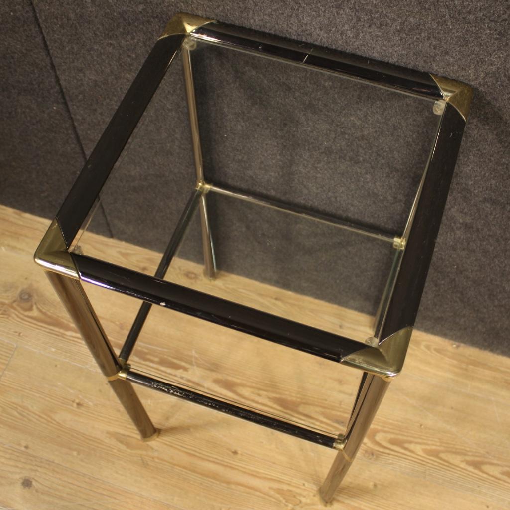 20th Century Metal and Glass Italian Design Side Table, 1980 For Sale 5