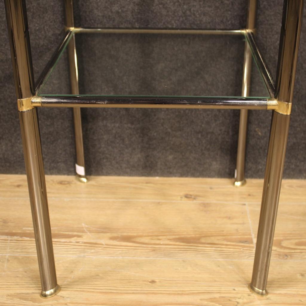 20th Century Metal and Glass Italian Design Side Table, 1980 For Sale 6