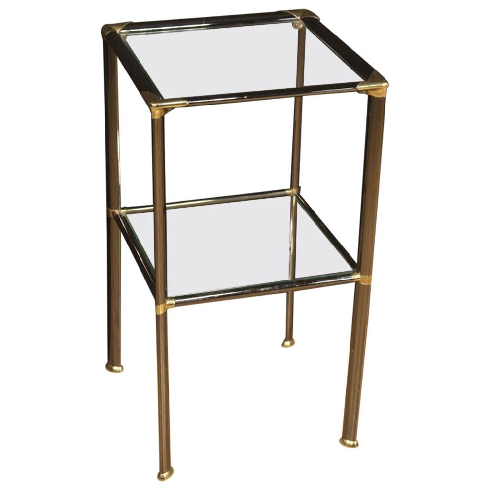 20th Century Metal and Glass Italian Design Side Table, 1980