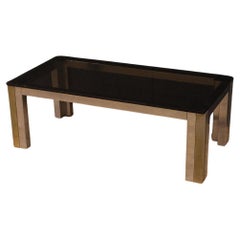 20. Jahrhundert Metall und Glasplatte italienisches Design Couchtisch, 1970