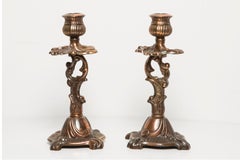 20th Century Metal Gold Decorative Candlesticks, Italy, 1960s