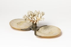 20th Century Metal Shell and Coral Decorative Dish Vide-Poche or Plate Pergay