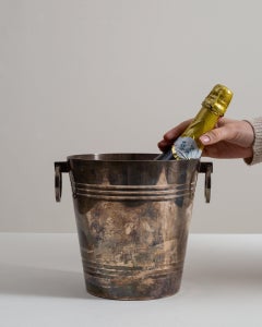 20th Century Regency Pewter Champagne Bucket, France, Gunmetal Finish