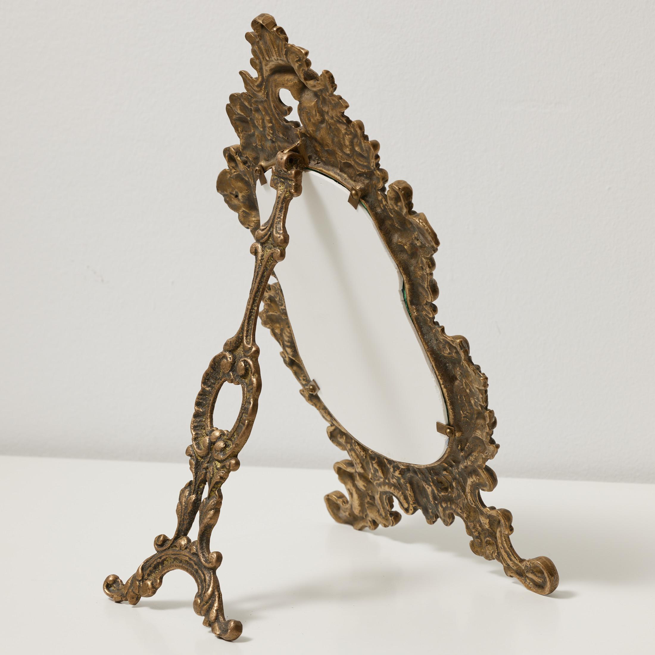 Miroir de table en métal du 20e siècle Bon état - En vente à Barcelona, ES