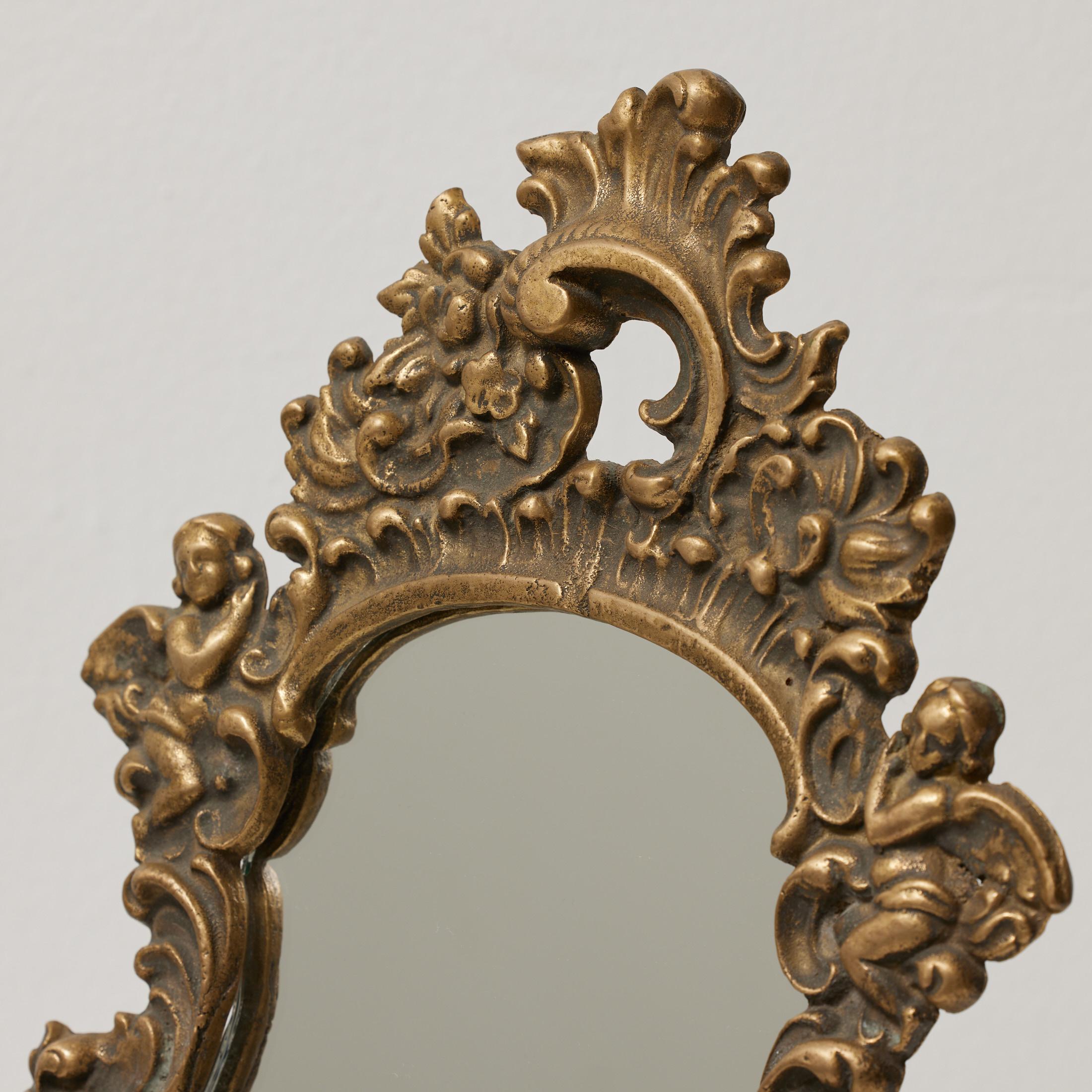 20ième siècle Miroir de table en métal du 20e siècle en vente